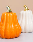 Tall White Pumpkin Ceramic Decor