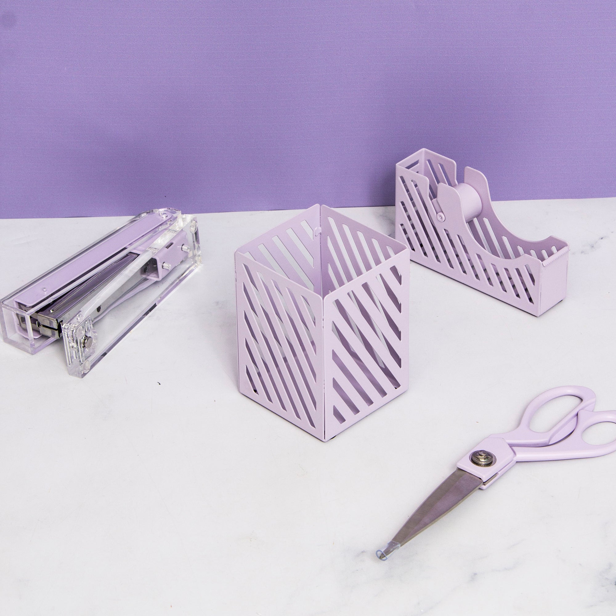 Metal Purple Pen Holder