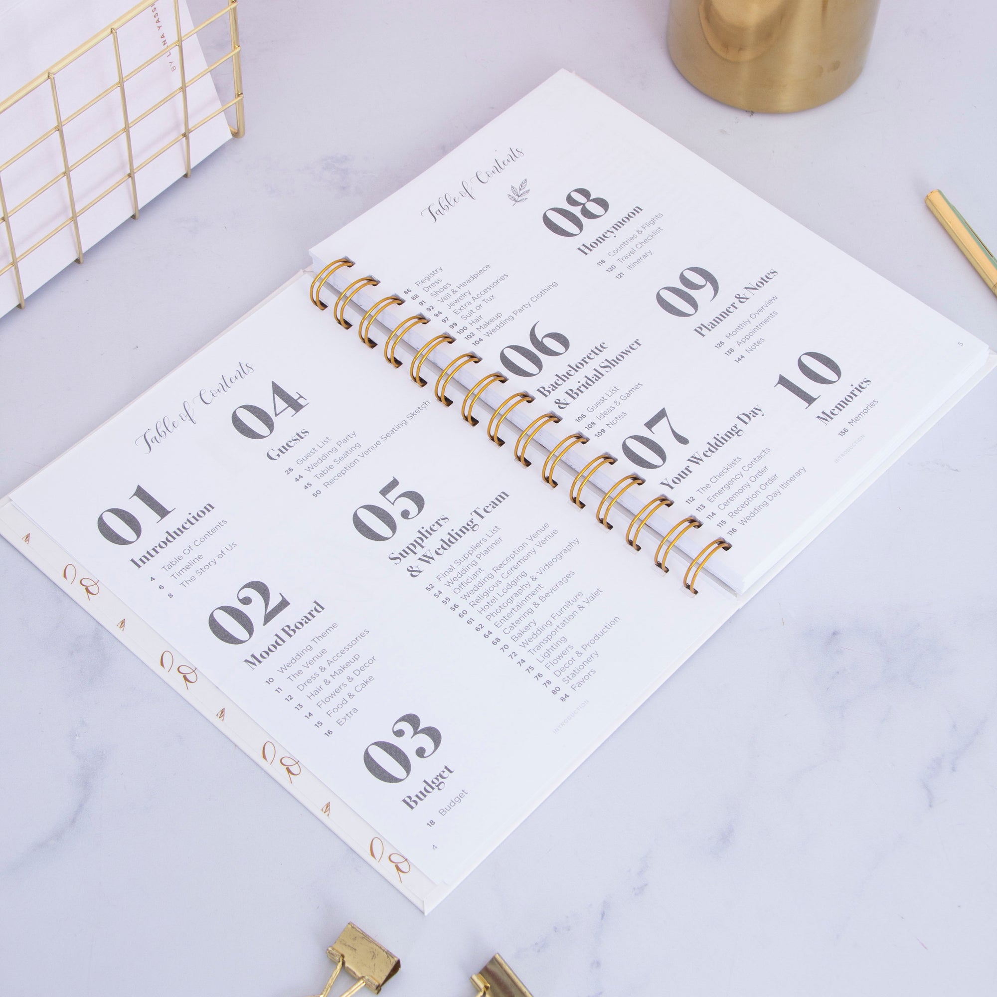 Plans &amp; Notes Foil Wedding Planner