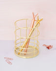 Round Wire Gold Pen Holder