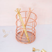 Load image into Gallery viewer, Round Wire Rose Gold Pen Holder
