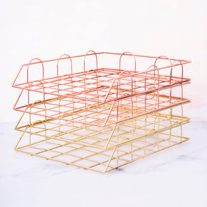 Wire Rose Gold Paper Rack