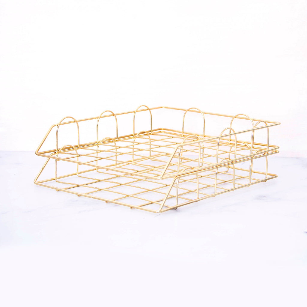 Wire Gold Paper Rack - منظم ورق ذهبي – By Lana Yassine