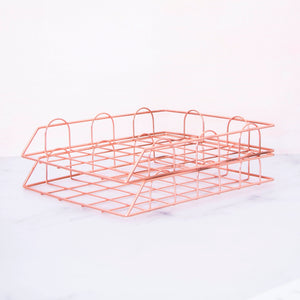 Wire Rose Gold Paper Rack