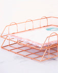 Wire Rose Gold Paper Rack