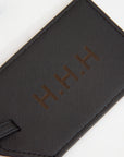 Black Vegan Leather Luggage Tag