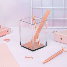 Load image into Gallery viewer, Acrylic Rose Gold Pen Holder
