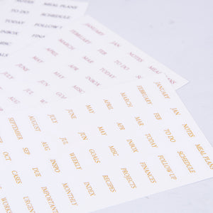 Foil Stickers for Binder Divider Tabs