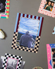 Retro Grid - Classic Frame Magnet