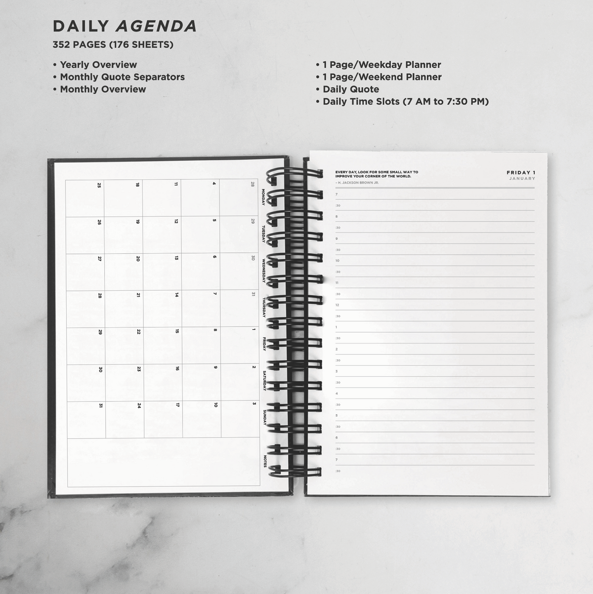 Daily Planner Vegan Leather Wrap