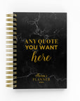 Any Quote Black Marble Foil Daily Planner