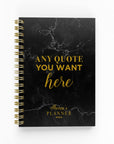 Any Quote Black Marble Foil Weekly Planner