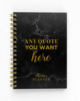 Any Quote Black Marble Foil Undated Planner