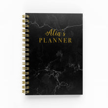 Load image into Gallery viewer, Any Quote Black Marble Foil Undated Planner
