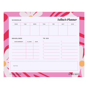Flower Power Compact Student Weekly Desk Planner | The Secret Society