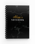 Black Marble Lined Notebook - By Lana Yassine