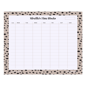 Not A Dalmatian Time Blocks Weekly Desk Planner | The Secret Society
