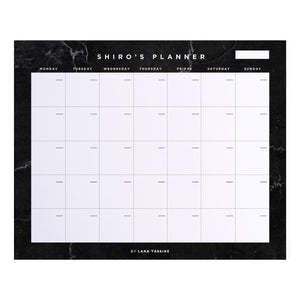 Black Marble Monthly Desk Planner