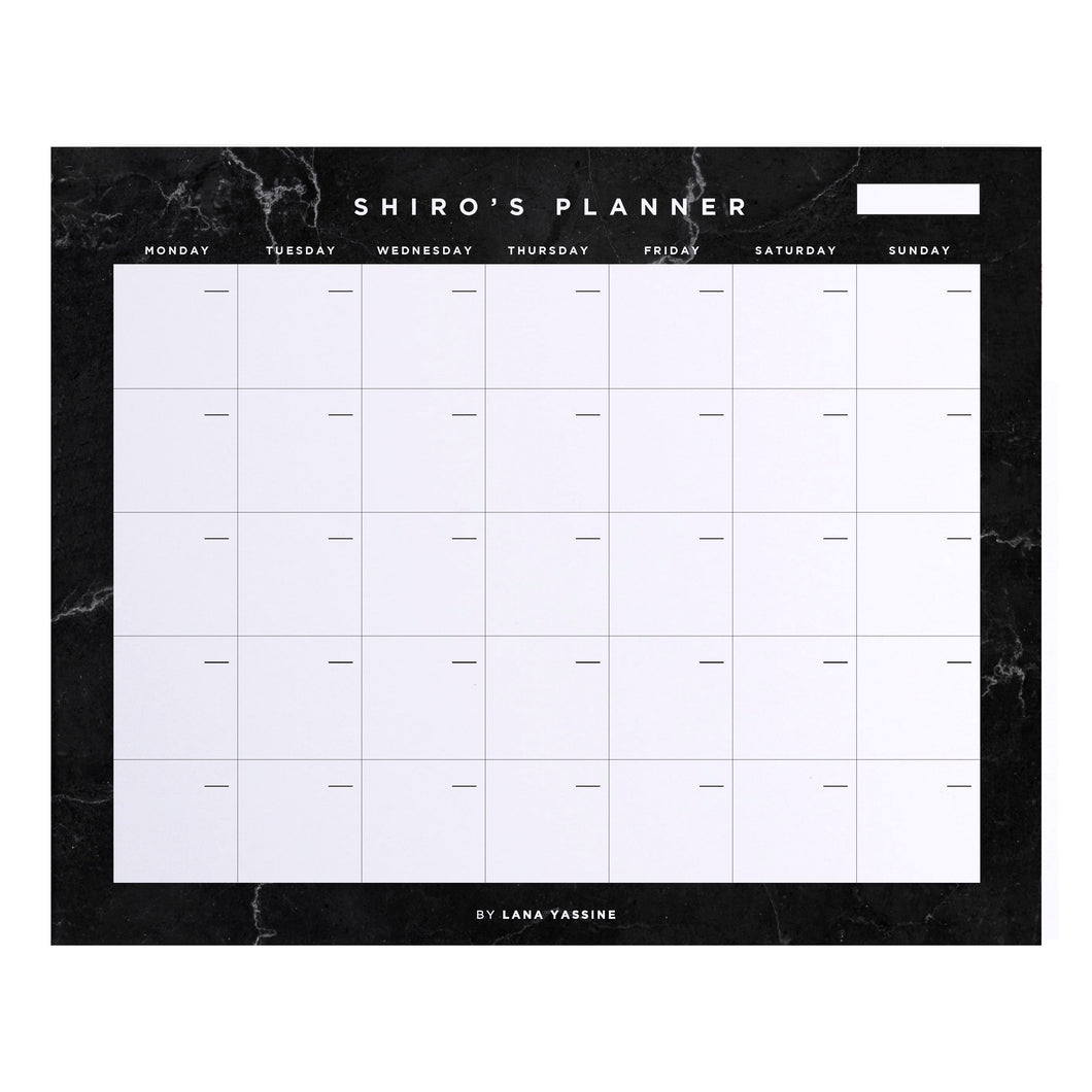 Black Marble Monthly Desk Planner