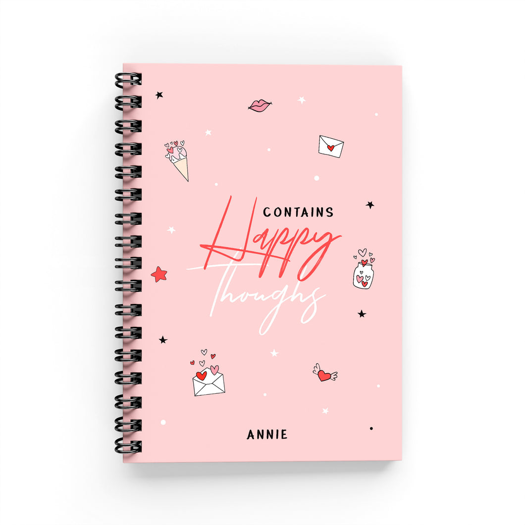 Contains Happy Thoughts Lined Notebook - By Lana Yassine
