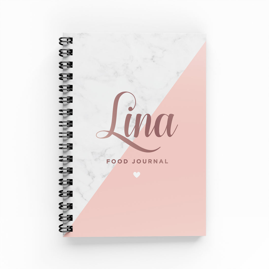 Pink & Marble Undated Weekly Food Journal - By Lana Yassine
