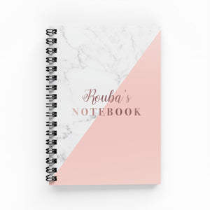 Pink & Marble Lined Notebook - By Lana Yassine