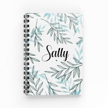 Load image into Gallery viewer, Green Leaf A6 Lined Notebook - By Lana Yassine
