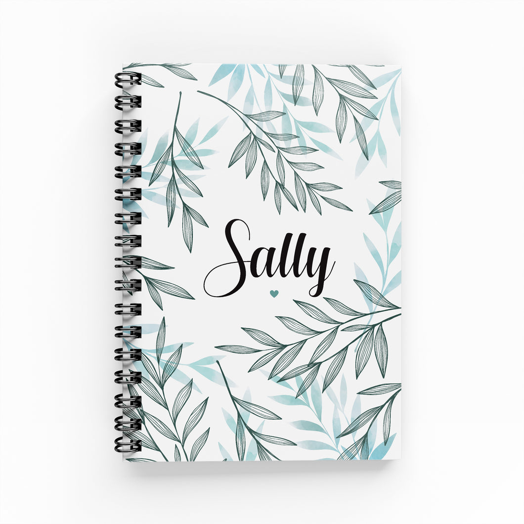 Green Leaf A6 Lined Notebook - By Lana Yassine