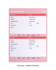 Colorful Order Tracker Desk Planner