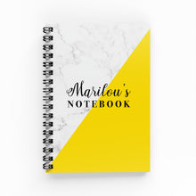 Load image into Gallery viewer, Marble &amp; Yellow Lined Notebook - By Lana Yassine
