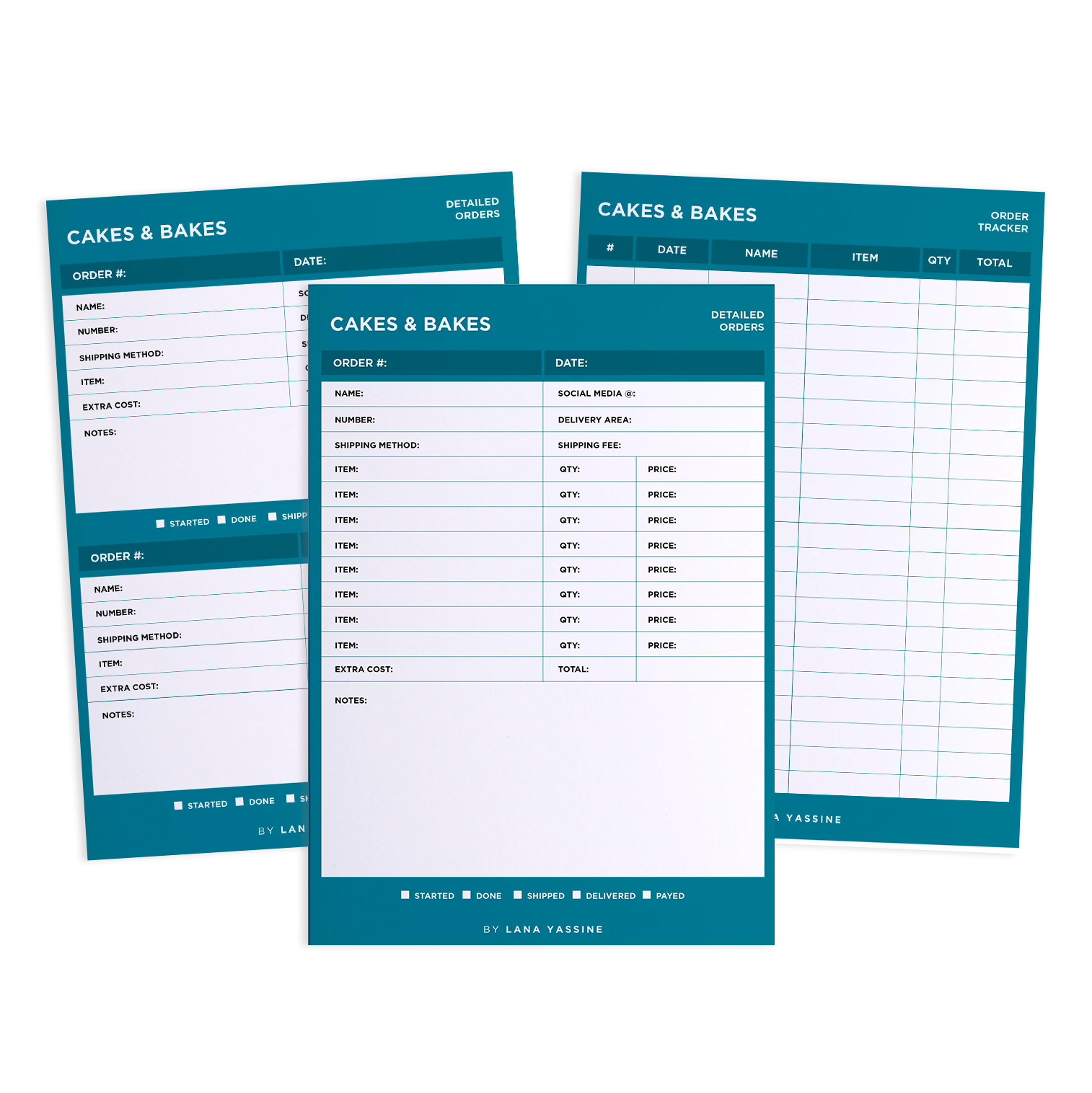 Colorful Order Tracker Desk Planner