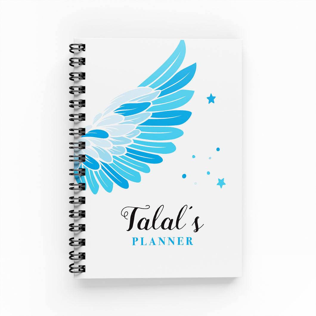 Blue Wings Themed Lined Notebook - By Lana Yassine
