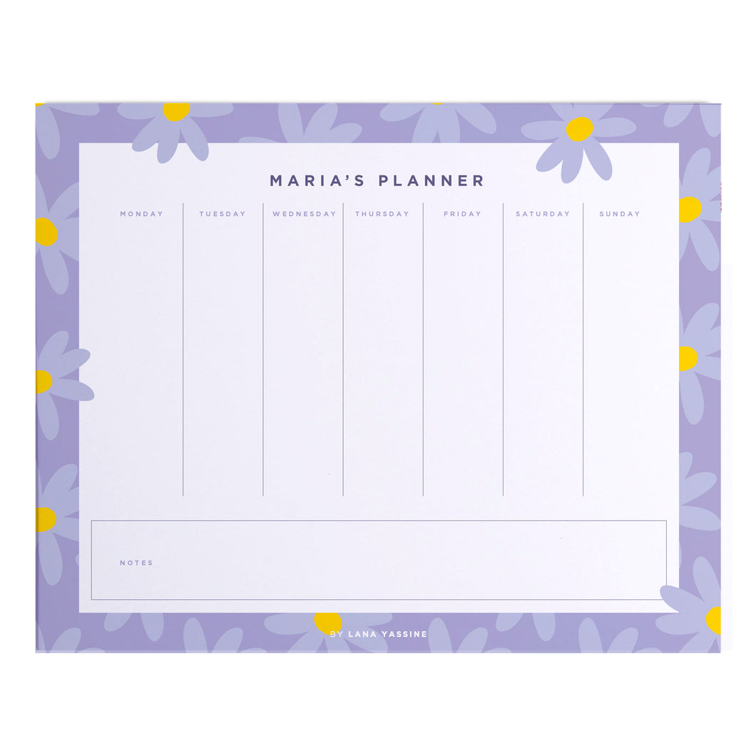 Flowers Weekly Desk Planner