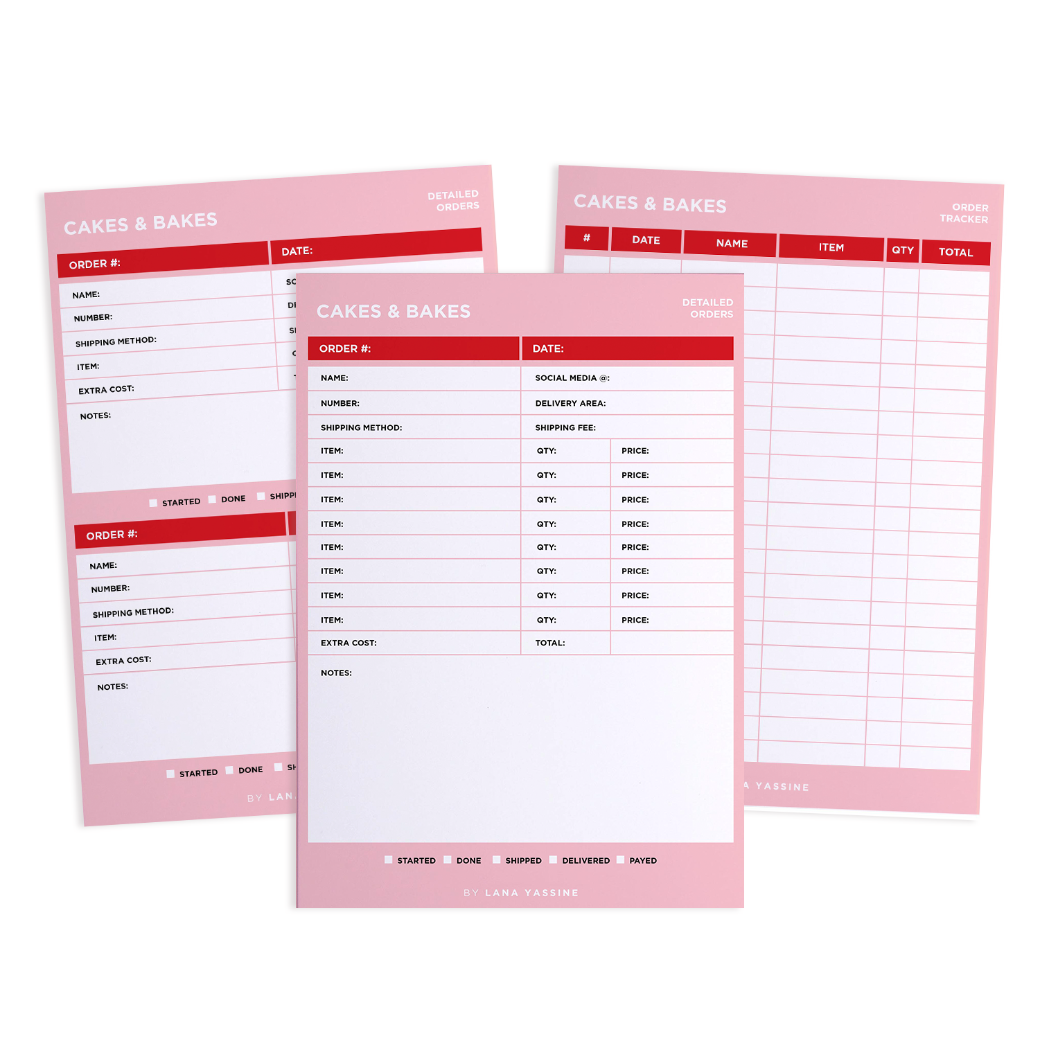 Colorful Order Tracker Desk Planner