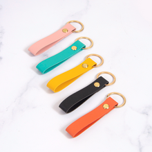 Load image into Gallery viewer, Orange Leather Keychain
