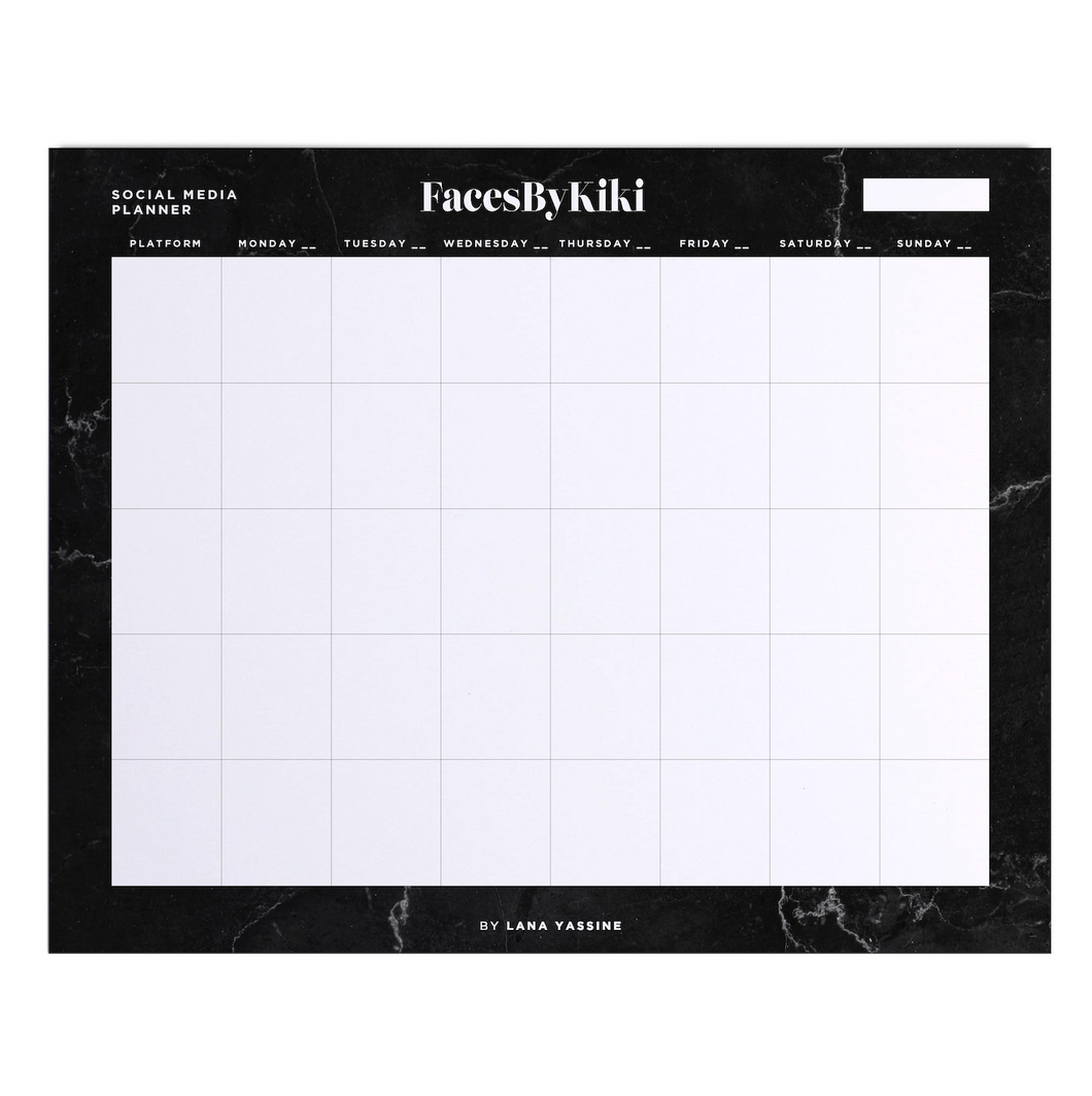 Black Marble Social Media Desk Planner