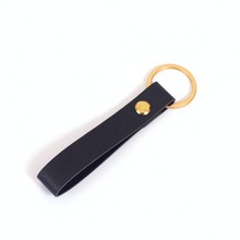 Load image into Gallery viewer, Black Leather Keychain

