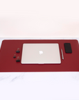 Black & Red Leather Desk Pad