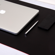Load image into Gallery viewer, Black &amp; Red Leather Desk Pad
