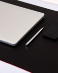 Black & Red Leather Desk Pad