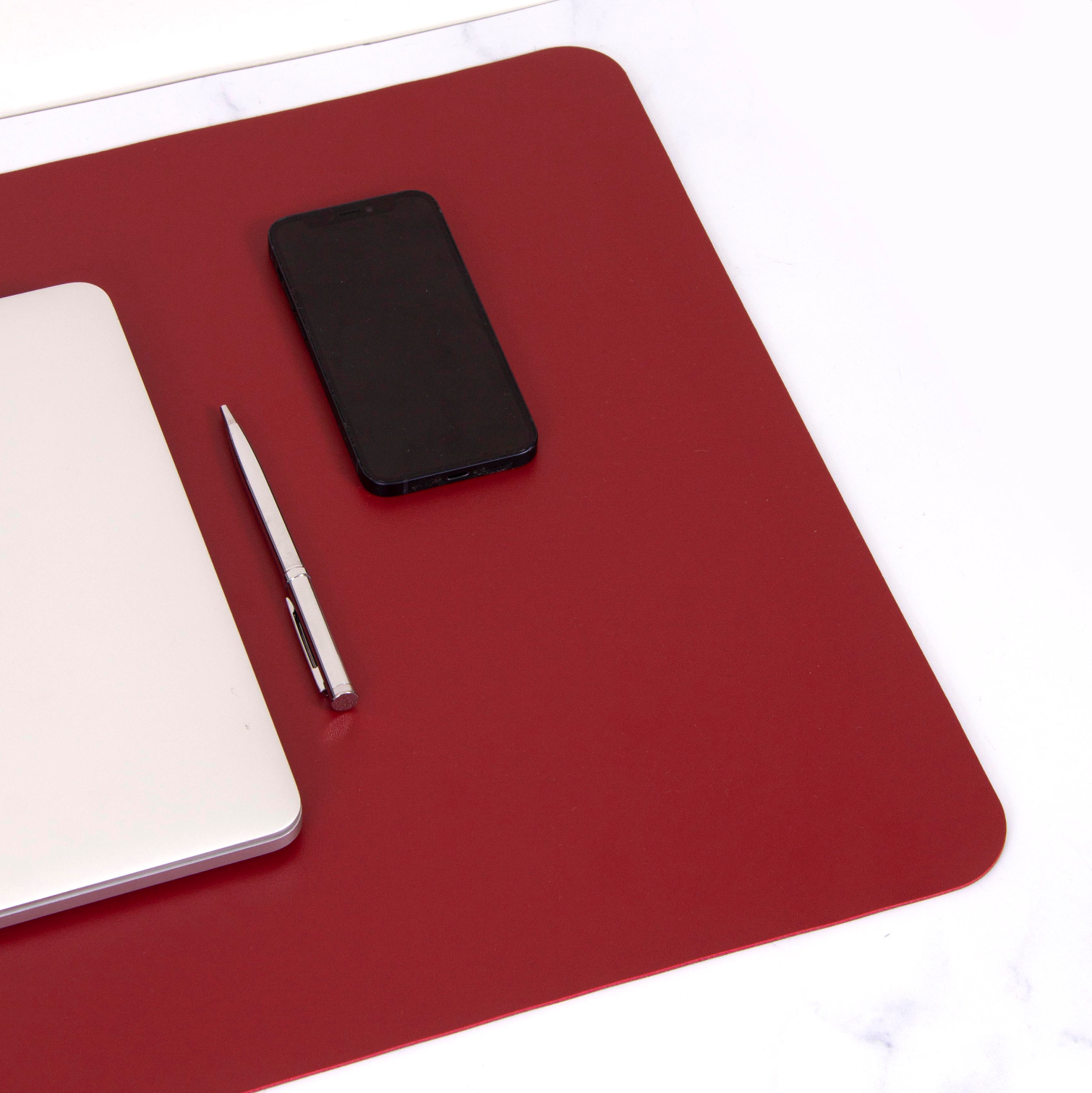 Black &amp; Red Leather Desk Pad