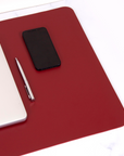 Black & Red Leather Desk Pad