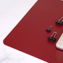 Load image into Gallery viewer, Black &amp; Red Leather Desk Pad
