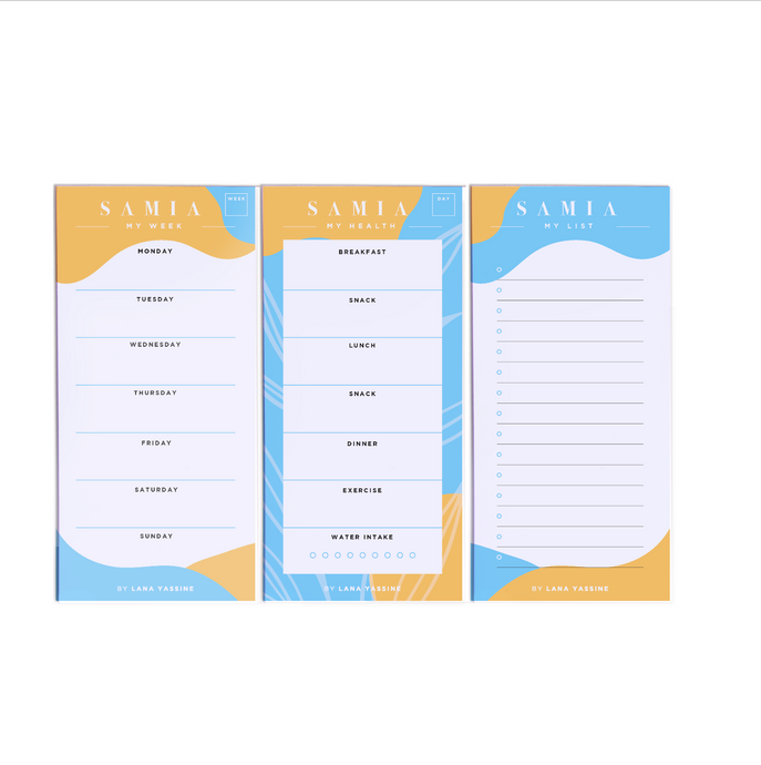 Personalized Blue Planner & Note Pad - By Lana Yassine