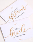 Bride & Groom Gold Greeting Cards