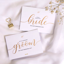 Load image into Gallery viewer, Bride &amp; Groom Gold Greeting Cards
