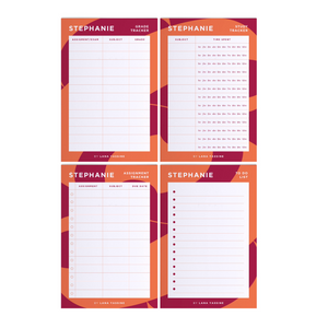 Colorful Student Study Desk Planner