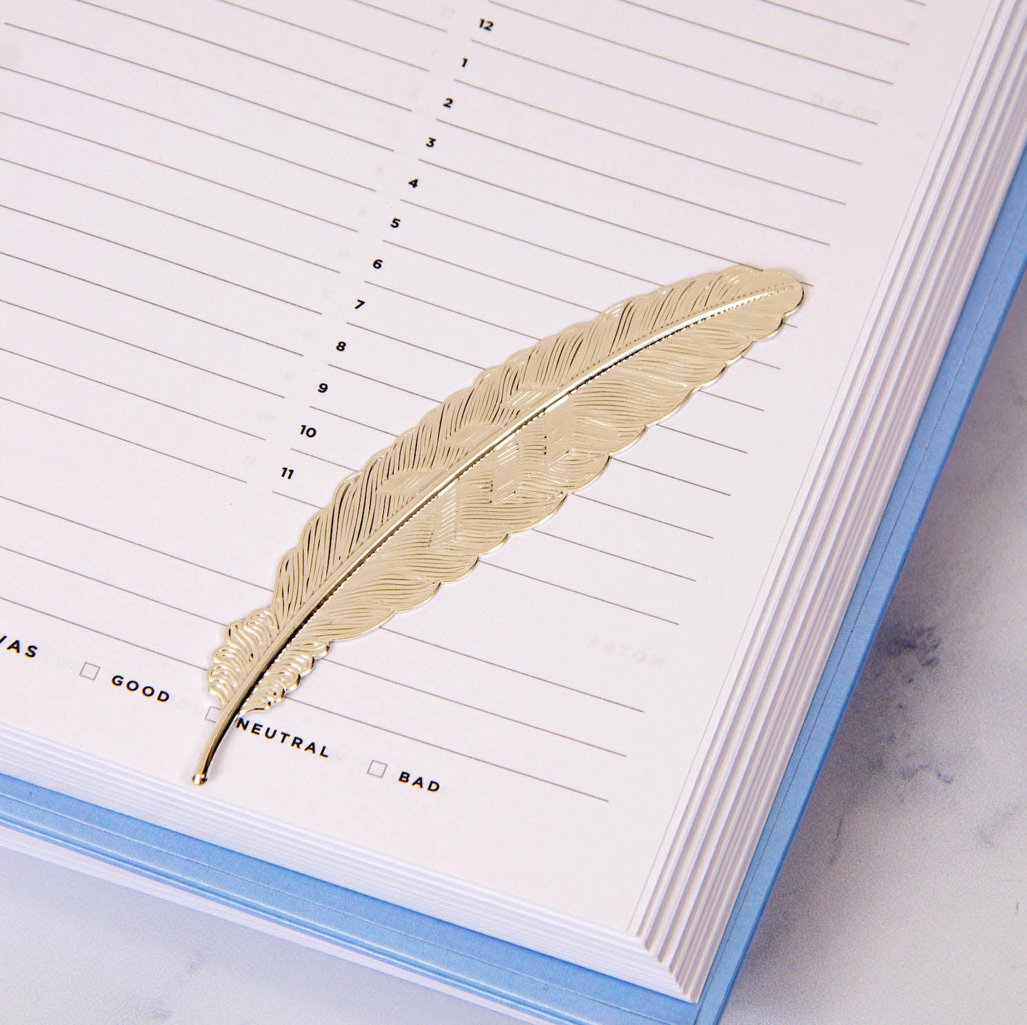 Feather-Shaped Silver Bookmark