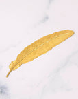 Feather-Shaped Gold Bookmark