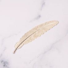 Load image into Gallery viewer, Feather-Shaped Silver Bookmark
